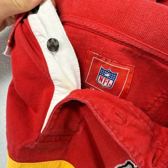 Vintage Kansas City Chiefs Rugby Shirt Men's XL Red White Embroidered Logo y2k - Picture 11 of 12